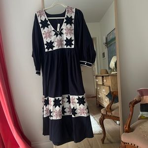 NWT Madewell Quilted Patchwork MIDI Dress